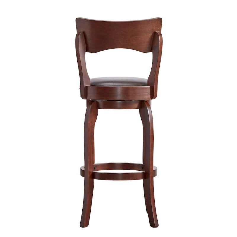 Tabouret de bar Lyla pivotant 74 cm marron, dossier haut, hauteur de bar par iNSPIRE Q Classic