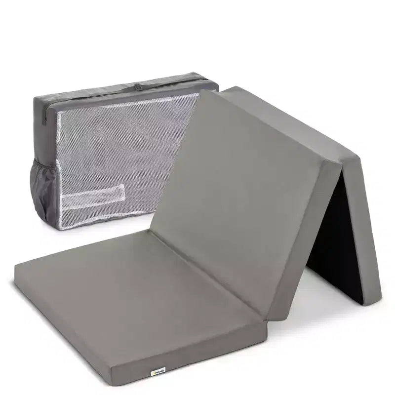 hauck Foldable Portable 2.36 Inch Thick Sleeper Foam Mattress for Kids, Toddler Nap Pad, Travel Bed, Play Mat, 24 by 47 Inches, Gray