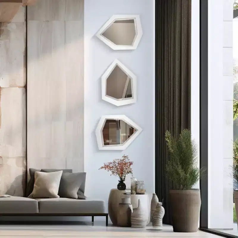 Miroir mural contemporain asymétrique et abstrait Howard Elliott 16x11.75 Abrams