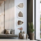 Miroir mural contemporain asymétrique et abstrait Howard Elliott 16x11.75 Abrams
