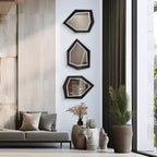 Miroir mural contemporain asymétrique et abstrait Howard Elliott 16x11.75 Abrams