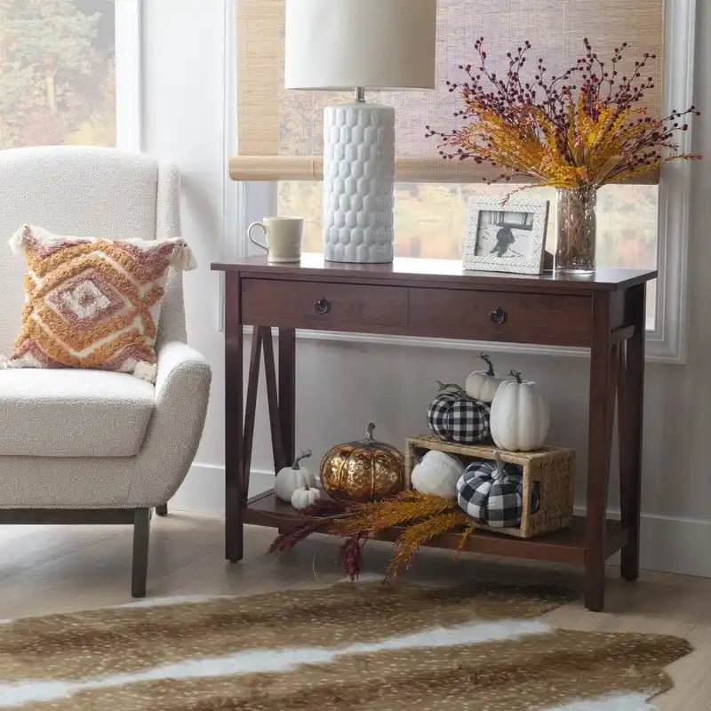 Copper Grove Newborough Antique Tobacco Console Table