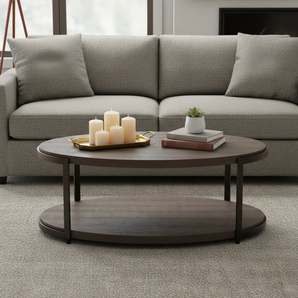 Gauntlet Gray Oval Cocktail Table