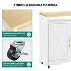 Îlot de cuisine roulant Moasis 47 avec casier à vin, tiroir et prise de courant