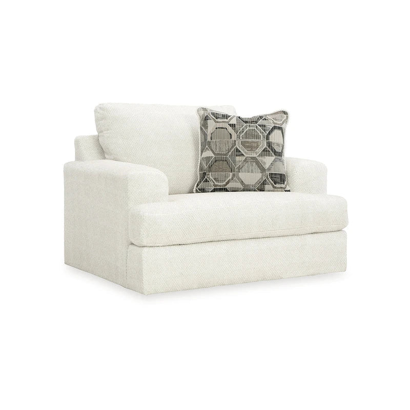 Fauteuil en lin surdimensionné — 129,5 cm L x 104 cm P x 99 cm H
