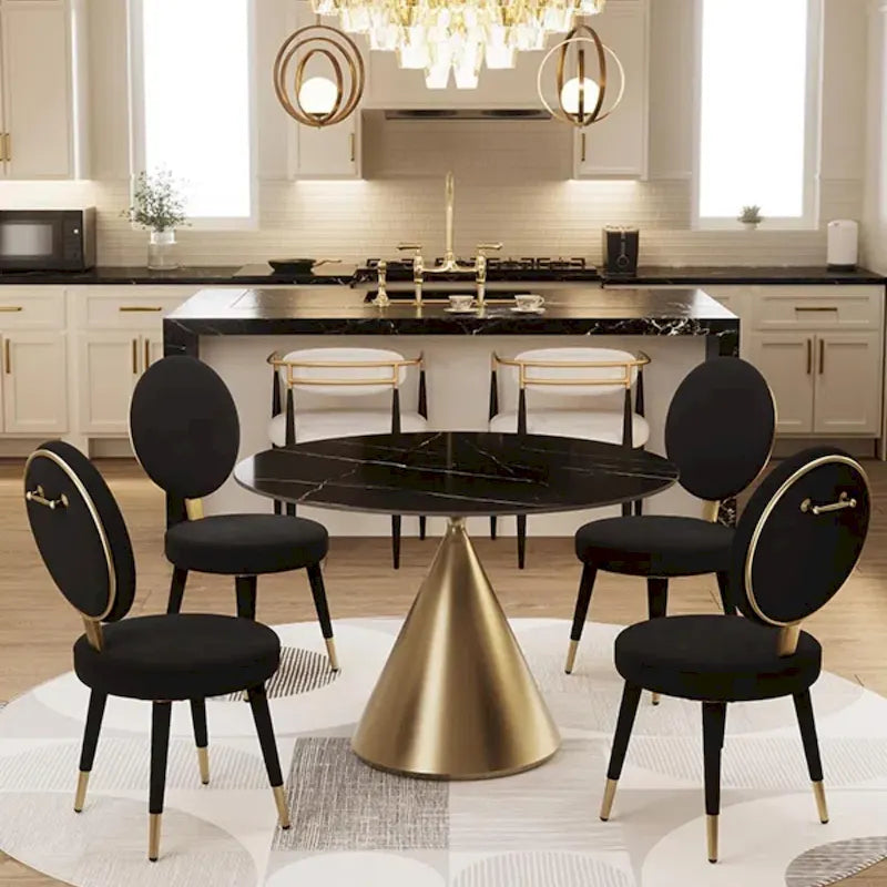 Ensemble de table et de chaises de salle à manger rondes Morden Fort Modern Luxury 5 pièces
