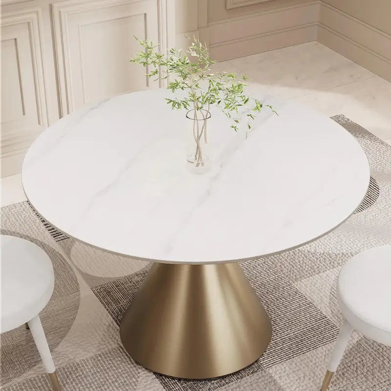 Ensemble de table et de chaises de salle à manger rondes Morden Fort Modern Luxury 5 pièces