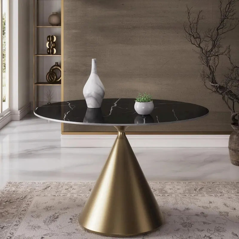 Ensemble de table et de chaises de salle à manger rondes Morden Fort Modern Luxury 5 pièces
