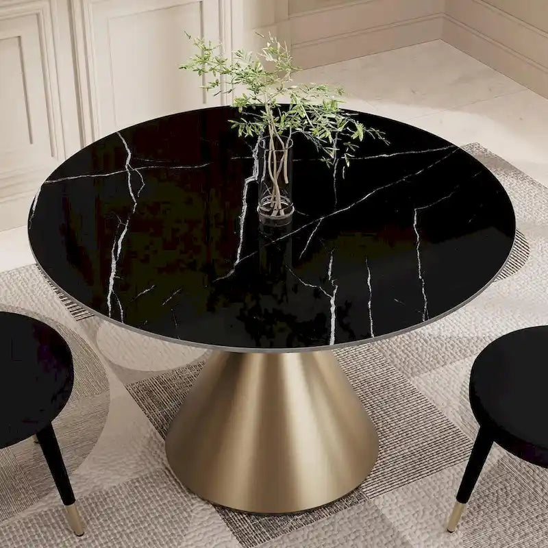 Ensemble de table et de chaises de salle à manger rondes Morden Fort Modern Luxury 5 pièces