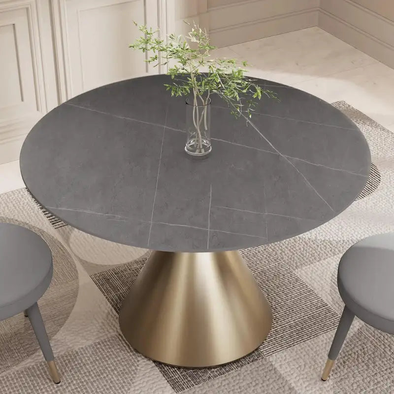 Ensemble de table et de chaises de salle à manger rondes Morden Fort Modern Luxury 5 pièces