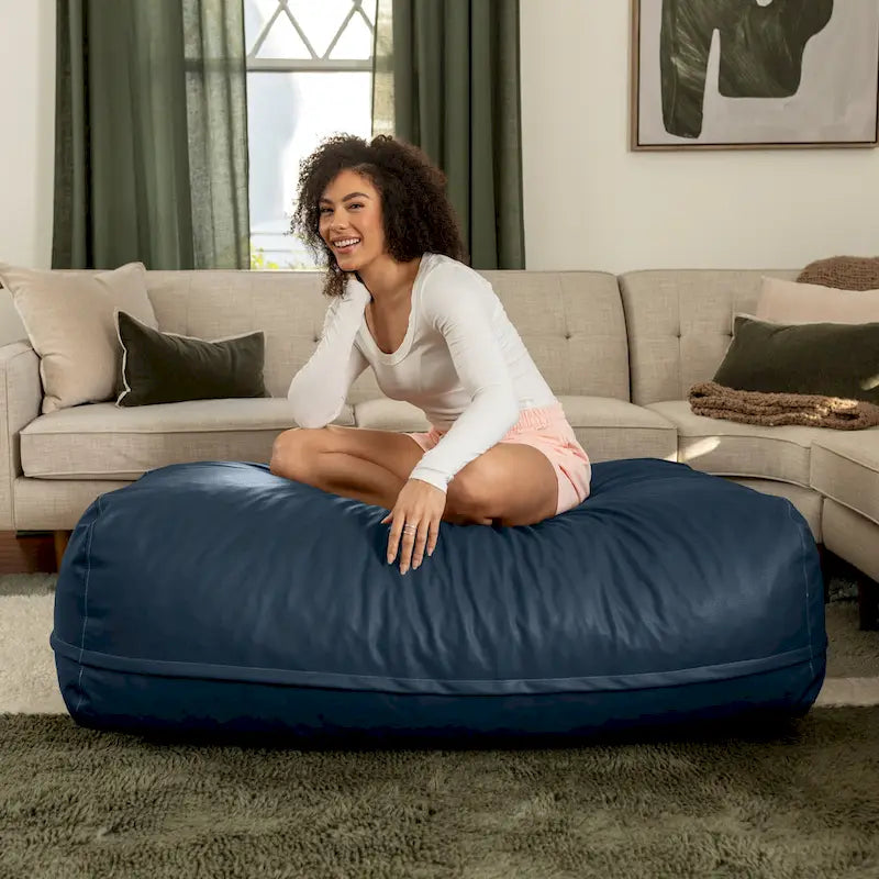 Ottoman – Grand pouf ottoman et chaise longue surdimensionnés – Similicuir