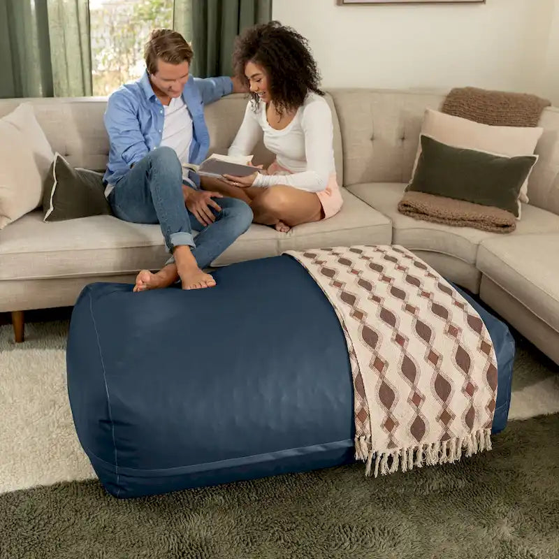 Ottoman – Grand pouf ottoman et chaise longue surdimensionnés – Similicuir