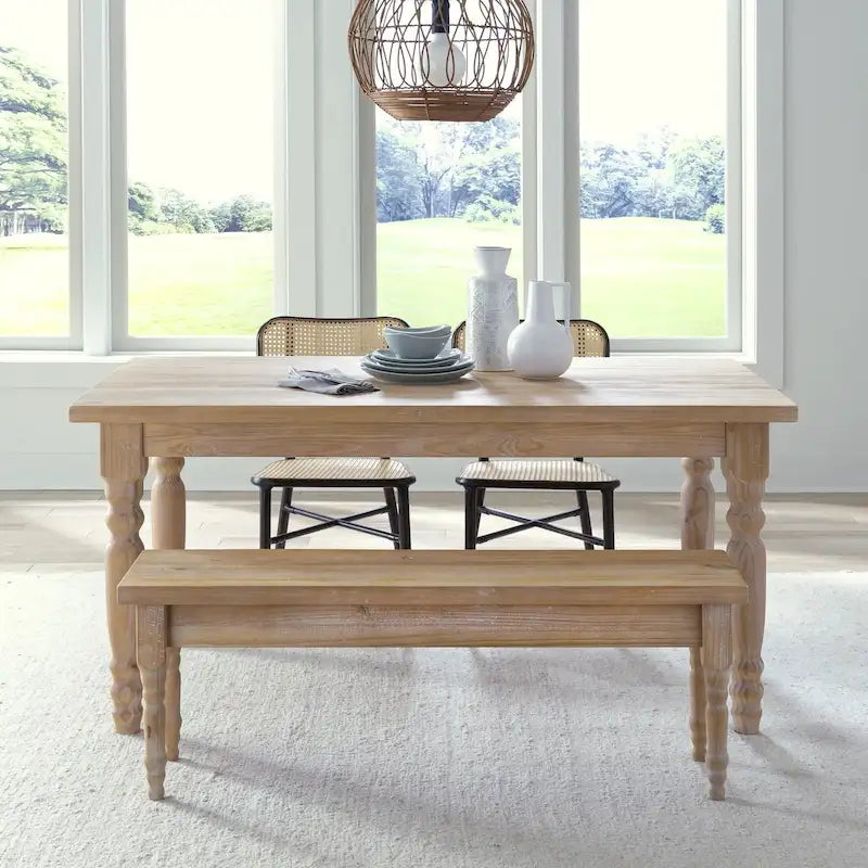 Table à manger en bois massif Valerie de 63 pouces Grain Wood Furniture