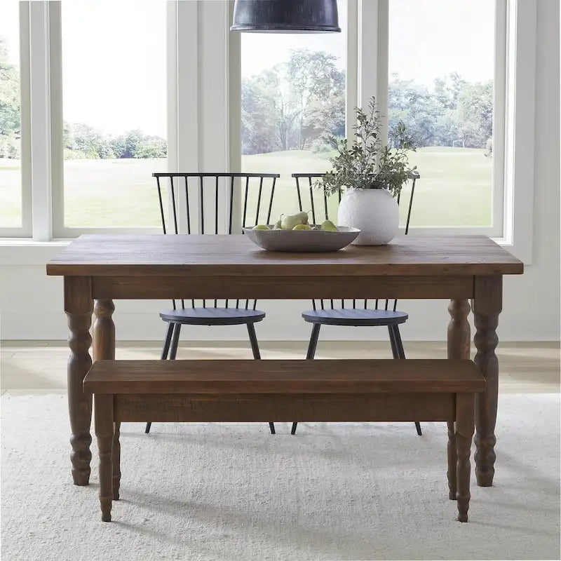 Table à manger en bois massif Valerie de 63 pouces Grain Wood Furniture