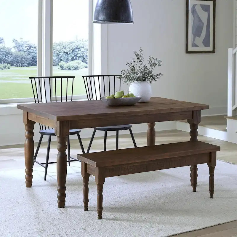 Table à manger en bois massif Valerie de 63 pouces Grain Wood Furniture