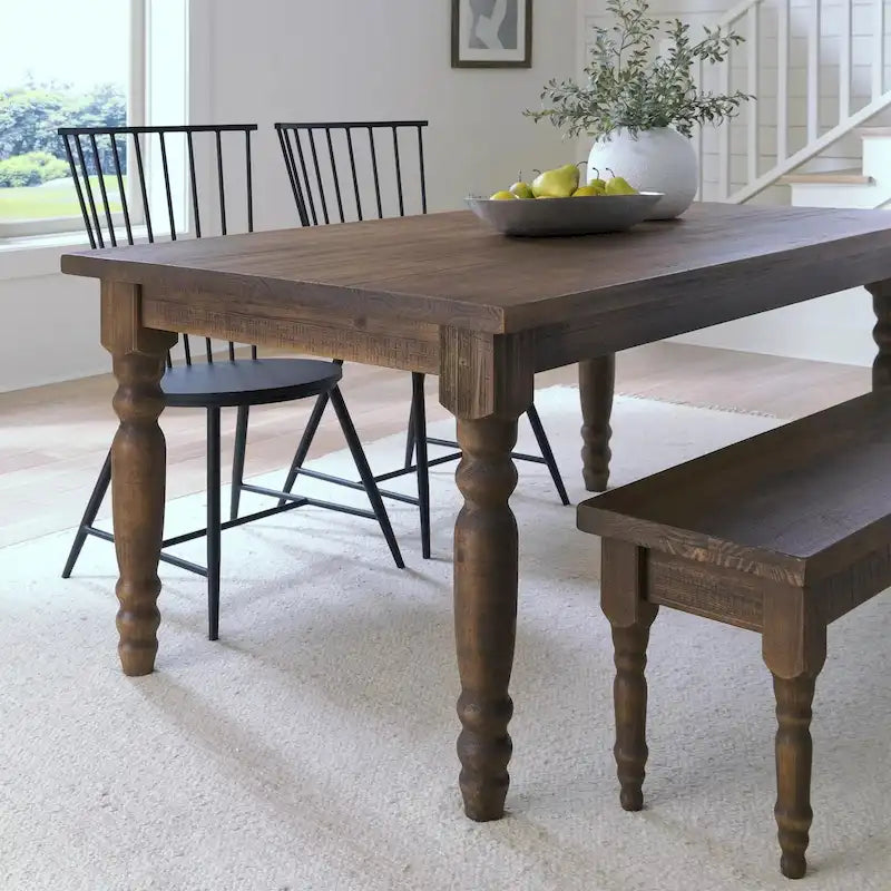 Table à manger en bois massif Valerie de 63 pouces Grain Wood Furniture