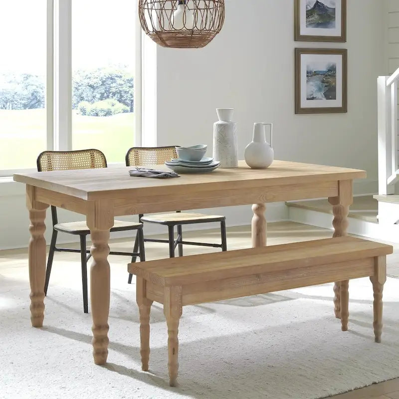 Table à manger en bois massif Valerie de 63 pouces Grain Wood Furniture