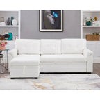Canapé d'angle réversible avec lit gigogne, méridienne de rangement, pieds durables,
