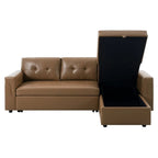 Canapé d'angle réversible avec lit gigogne, méridienne de rangement, pieds durables,