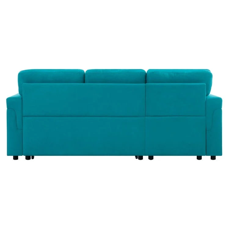 Canapé d'angle réversible avec lit gigogne, méridienne de rangement, pieds durables,