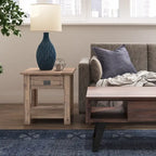 Table d'appoint/Table basse carrée de style rustique en bois d'acacia massif de 55 cm — 55 cm (L) x 55 cm (P) x 55 cm (H)