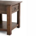 Table d'appoint/Table basse carrée de style rustique en bois d'acacia massif de 55 cm — 55 cm (L) x 55 cm (P) x 55 cm (H)