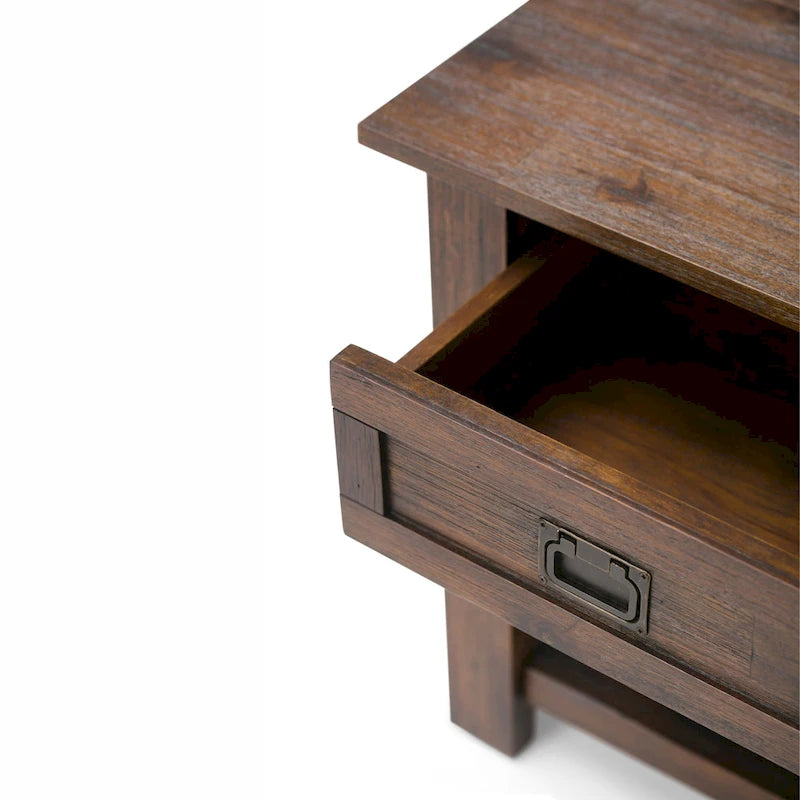 Table d'appoint/Table basse carrée de style rustique en bois d'acacia massif de 55 cm — 55 cm (L) x 55 cm (P) x 55 cm (H)