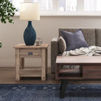 Table d'appoint/Table basse carrée de style rustique en bois d'acacia massif de 55 cm — 55 cm (L) x 55 cm (P) x 55 cm (H)