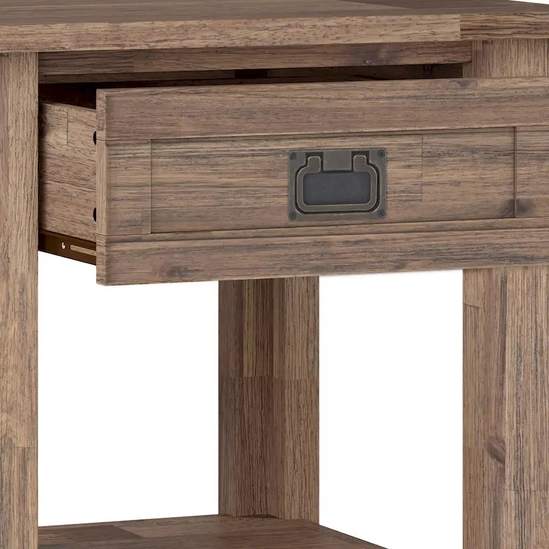 Table d'appoint/Table basse carrée de style rustique en bois d'acacia massif de 55 cm — 55 cm (L) x 55 cm (P) x 55 cm (H)
