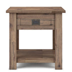 Table d'appoint/Table basse carrée de style rustique en bois d'acacia massif de 55 cm — 55 cm (L) x 55 cm (P) x 55 cm (H)