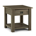 Table d'appoint/Table basse carrée de style rustique en bois d'acacia massif de 55 cm — 55 cm (L) x 55 cm (P) x 55 cm (H)