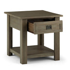 Table d'appoint/Table basse carrée de style rustique en bois d'acacia massif de 55 cm — 55 cm (L) x 55 cm (P) x 55 cm (H)