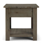 Table d'appoint/Table basse carrée de style rustique en bois d'acacia massif de 55 cm — 55 cm (L) x 55 cm (P) x 55 cm (H)