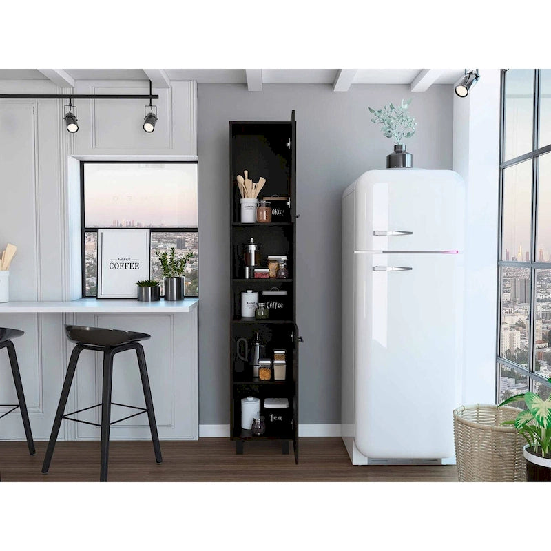 Meuble de rangement haut, noir et élégant