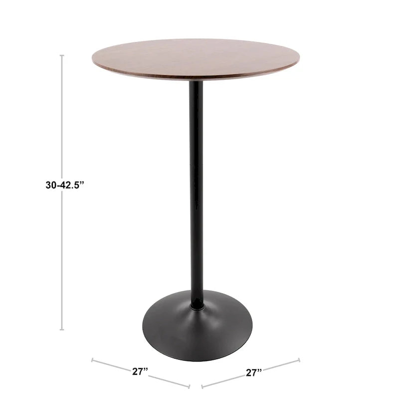 Table à manger, de comptoir ou de bar réglable Stone en métal et bois
