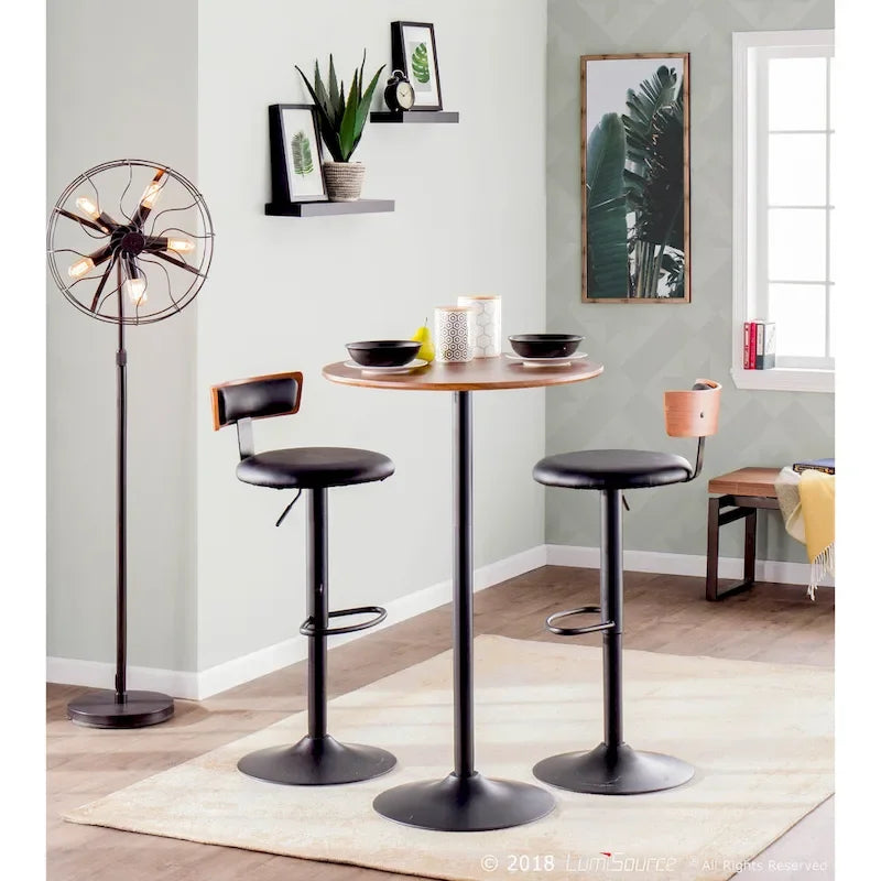 Table à manger, de comptoir ou de bar réglable Stone en métal et bois