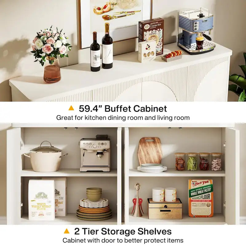 Buffet de rangement moderne avec espace de rangement - N/A
