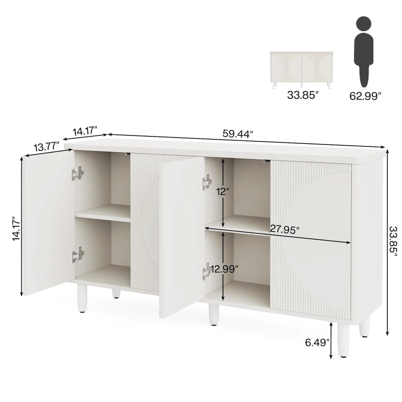 Buffet de rangement moderne avec espace de rangement - N/A