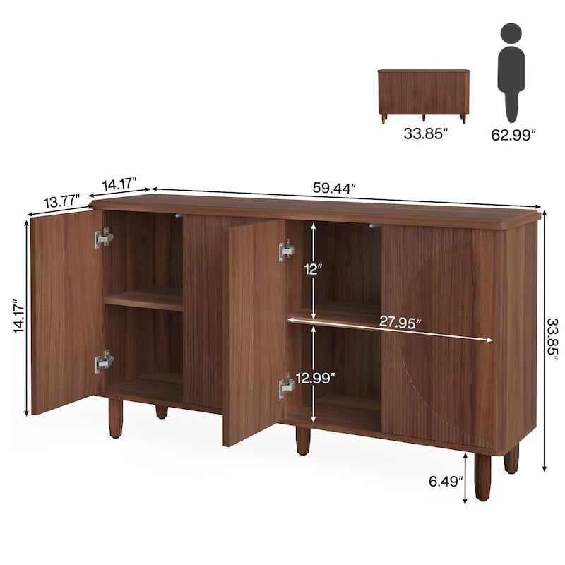 Buffet de rangement moderne avec espace de rangement - N/A
