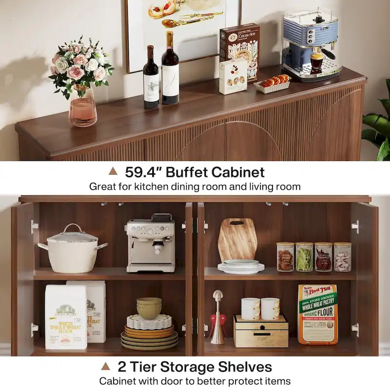 Buffet de rangement moderne avec espace de rangement - N/A