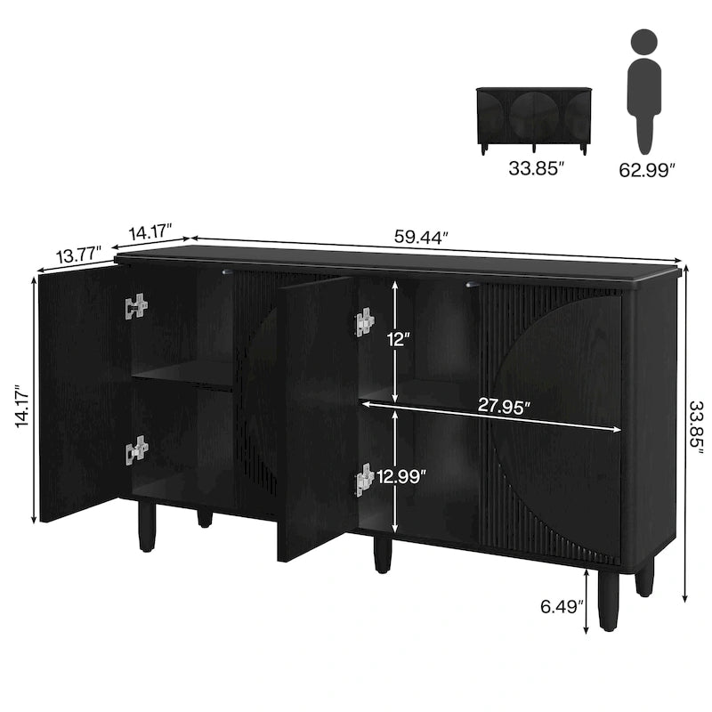 Buffet de rangement moderne avec espace de rangement - N/A