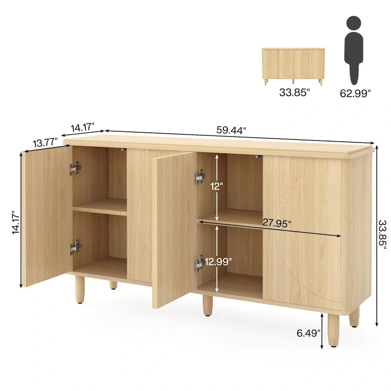 Buffet de rangement moderne avec espace de rangement - N/A