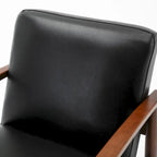 Chaise décorative en similicuir avec piètement en bois