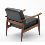 Chaise décorative en similicuir avec piètement en bois