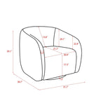 Kiptin Fauteuil d'appoint pivotant à 360° en forme de tonneau 31,7W (lot de 2)