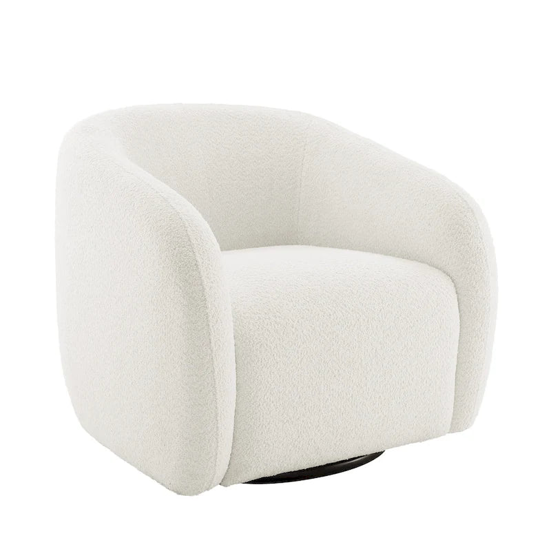 Kiptin Fauteuil d'appoint pivotant à 360° en forme de tonneau 31,7W (lot de 2)