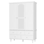 Garde-robe/Armoire/Placard familial de 70,9H avec portes miroir laque blanche