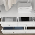 Garde-robe/Armoire/Placard familial de 70,9H avec portes miroir laque blanche