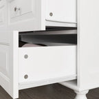 Garde-robe/Armoire/Placard familial de 70,9H avec portes miroir laque blanche