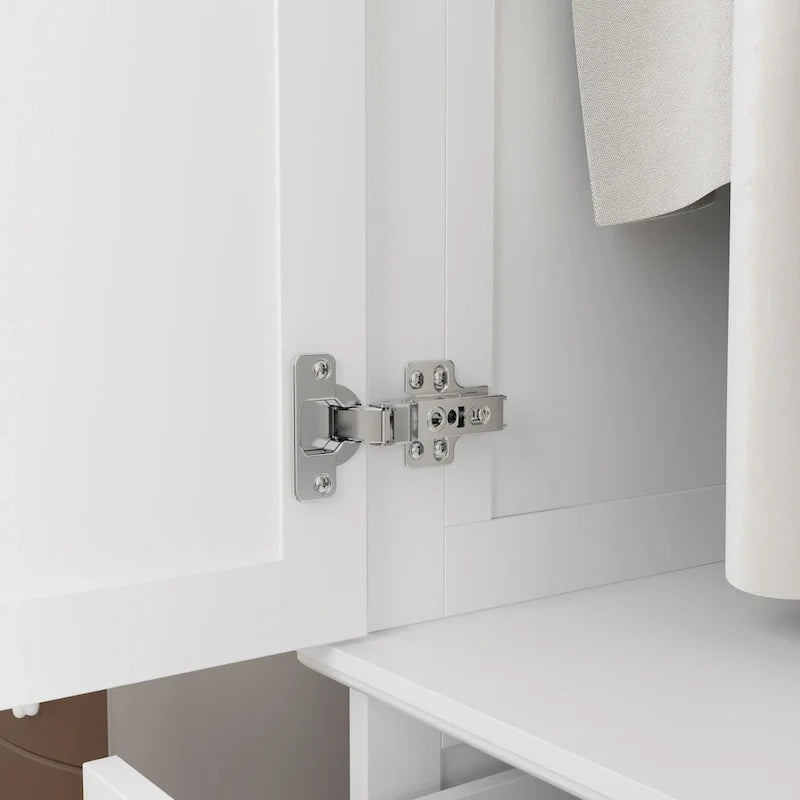 Garde-robe/Armoire/Placard familial de 70,9H avec portes miroir laque blanche